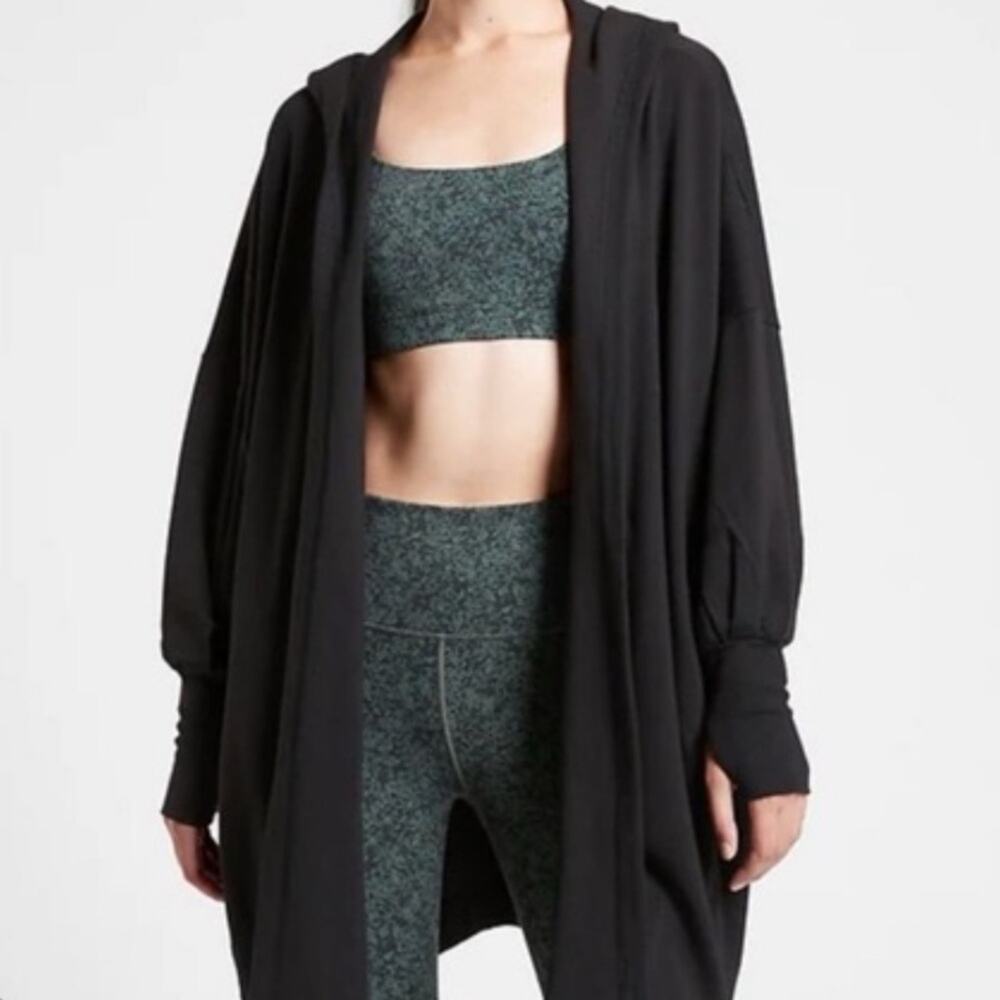 Athleta Mantra Hooded Wrap Open Front Cardigan Sz XS